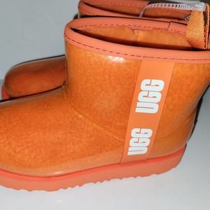 ugg classic ultra mini waterproof orange boots size 3